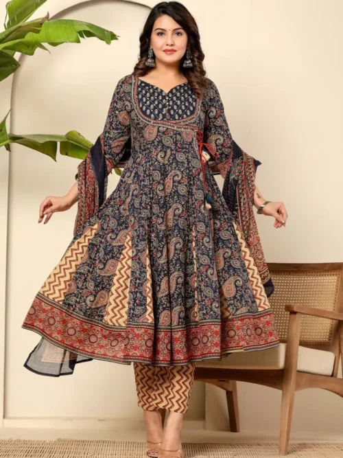 Stylish Anarkali Kurta with Bottom and Dupatta