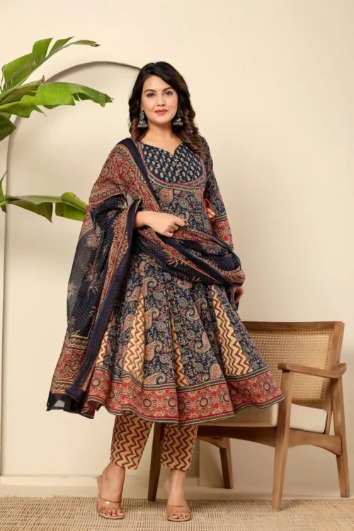 Stylish Anarkali Kurta with Bottom and Dupatta