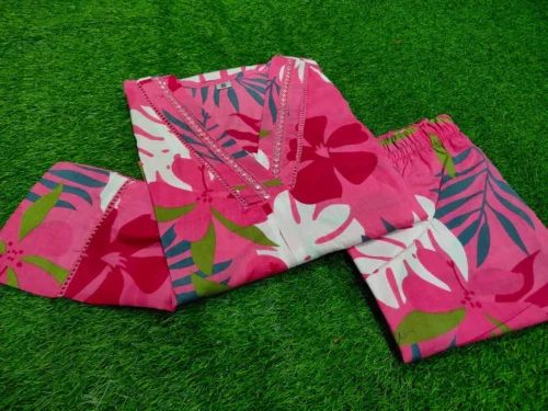 Beautiful Floral Print Kurti With Pant from shona