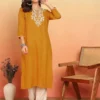 Orange Women Ethnic Motifs Kurta