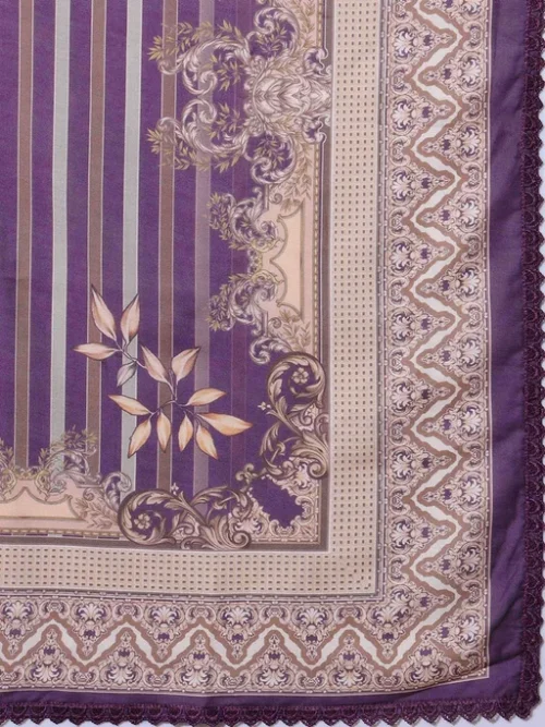 Ethnic Motifs Printed V-Neck Chanderi Silk Straight Kurta & Palazzos With Dupatta