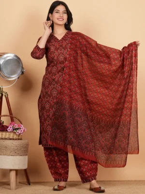 Beautiful Printed Kurti with Dupatta and Pant