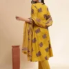 Ethnic Motifs Printed Pleated Pure Cotton A-Line Kurta With Trouser And Dupatta