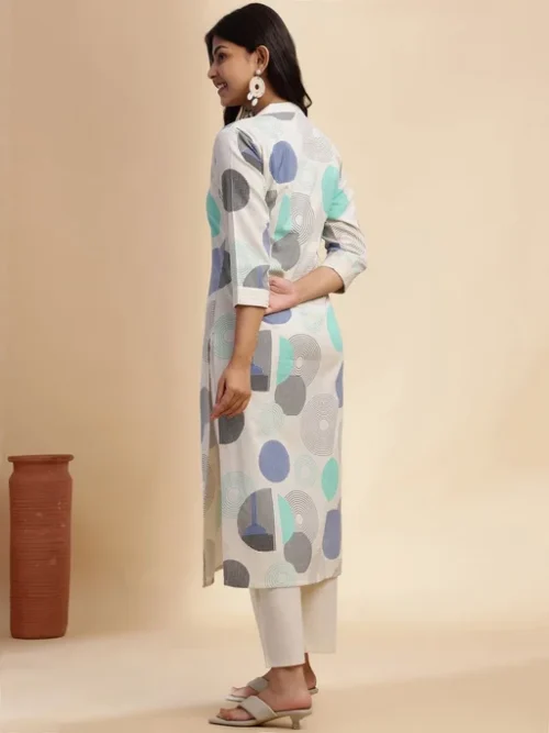 Women Geometric Printed Kurta with Palazzo