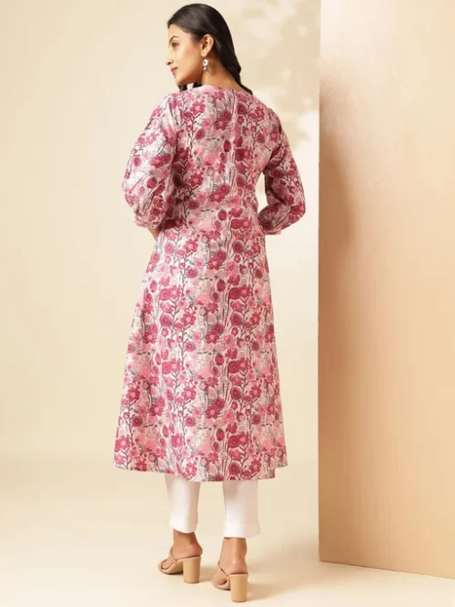 Pink Women Floral Printed Floral Kurta