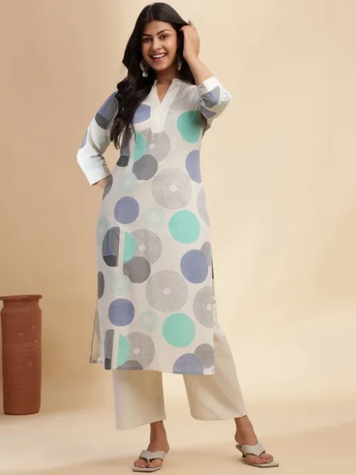 Women Geometric Printed Kurta with Palazzo