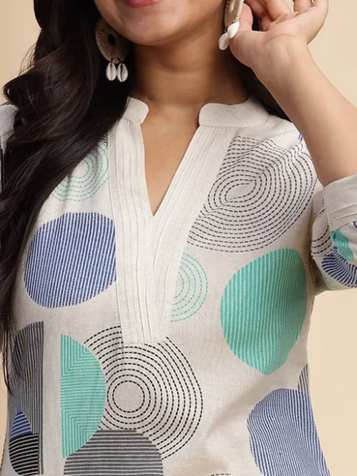 Women Geometric Printed Kurta with Palazzo
