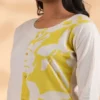 Yellow Abstract Printed Round Neck Tunic With Trouser